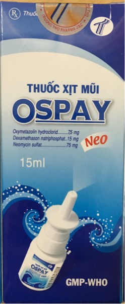 Thuốc xịt mũi OSPAY neo (Oxymetazolin hydroclorid, Dexamethason natri phosphat, Neomycin Sulphate) 15ml - Trường Thọ (Lọ)