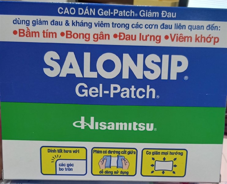 Cao dán Salonsip gel patch (H*10túi*2miếng) - Hisamitsu (Loại đắt)