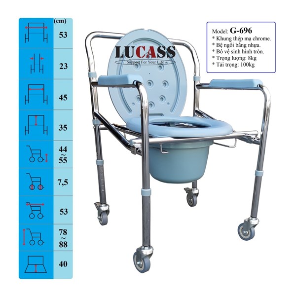 Ghế có bô có bánh xe G - 96, G - 696 Hiệu Lucass - Trung Quốc