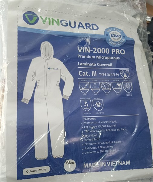Bộ áo liền quần chống hóa chất, phòng dịch - VinGuard/VN
