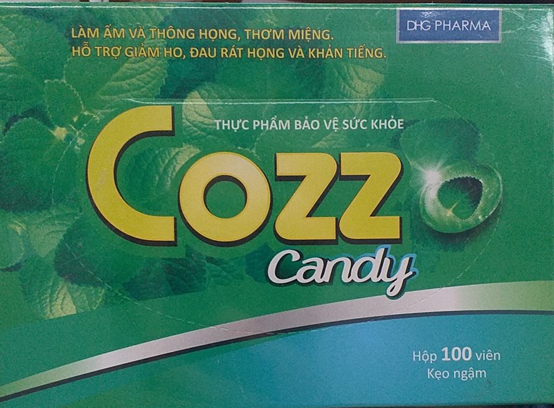 Kẹo ngậm Cozz Candy (Giảm ho, đau rát họng, khản tiếng) (H*100viên) - Hậu Giang