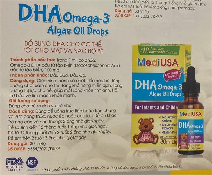 DHA Omega-3 Algae oil Drops 30ml - MediUSA
