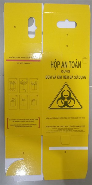 Hộp an toàn đựng bơm và kim tiêm đã sử dụng - Tổng công ty TBYT Việt Nam - CTCP (Mediplast)