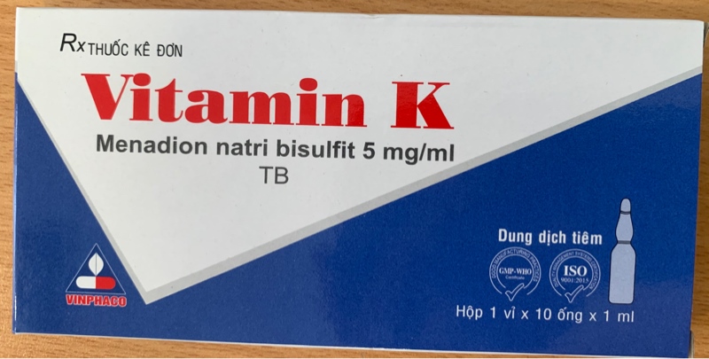 Vitamin K 5mg/ml (Hộp 1 vỉ x 10 ống x 1ml) - Vinphaco