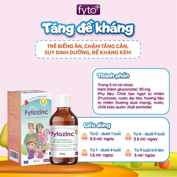 Tăng đề kháng Fytozinc 100ml - Keiko