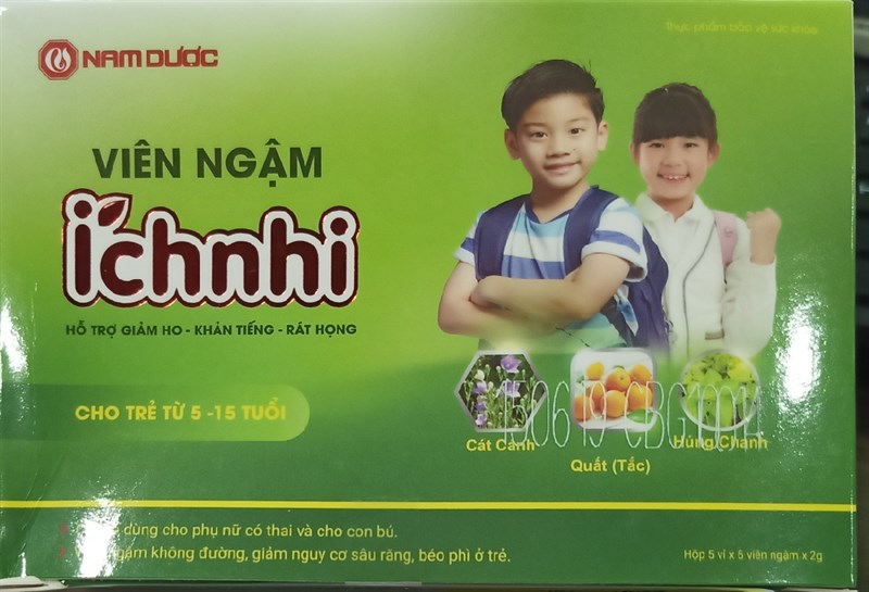 Viên ngậm ích nhi (Hỗ trợ giảm ho, rát họng,...) (H*5vỉ*6viên ngậm) - ADC