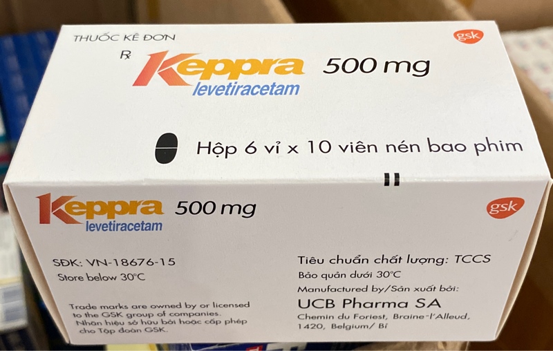 Thuốc Keppra 500mg (Levetiracetam) (Hộp 6 vỉ x 10viên) - Belgium