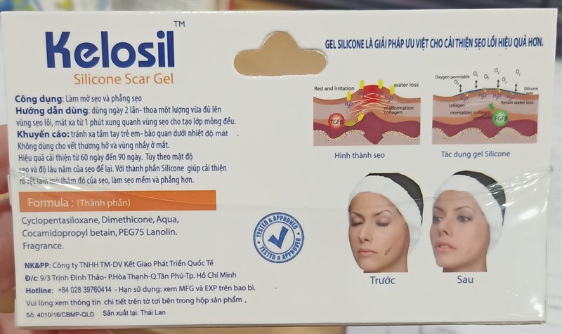 Kelosil Silicone Scar gel 10g (Làm mờ và phẳng sẹo lồi) - Thái Lan 2