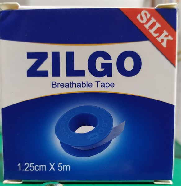 Băng dính Zilgo trắng xanh 1,25cm x 5m (Cọc 12 Hộp x 1 cuộn) - NPP Nam Hà