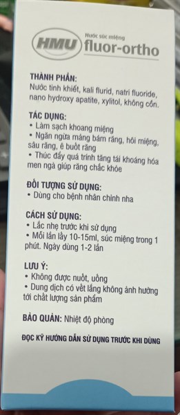 Nước súc miệng HMU Fluor - Ortho 250ml - Nguyễn Thiệu 2