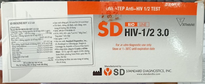 SD Bioline HIV - 1/2 3.0 (H*30test) - Hàn Quốc