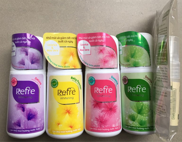Lăn khử mùi Refre Whitening 40ml các loại hương (ngọt ngào; tinh tế; sang trọng; phấn thơm, thanh nhã, tình yêu) - Rohto