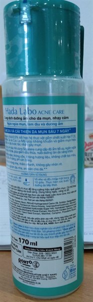 Dung dịch dưỡng ẩm và ngăn ngừa mụn (Hada Labo acne care calming lotion) 170ml - Rohto/VN 2