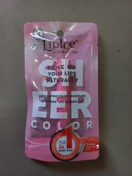 Son dưỡng môi Lipice Sheer Color Coral (Hồng Cam San Hô + hồng dâu + cam đào) - Rohto
