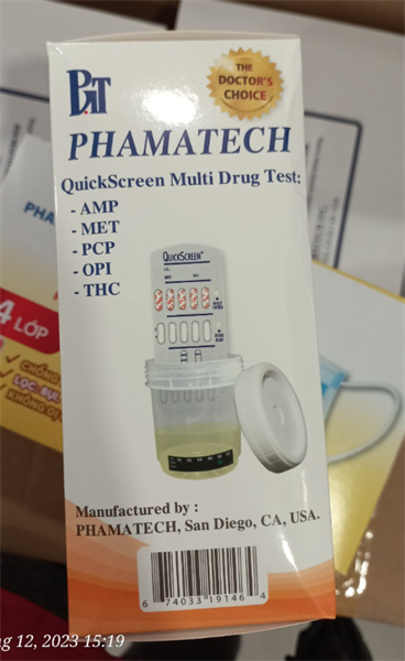 Dụng cụ phát hiện nhanh 5 loại chất gây nghiện Phamatech Quickscreen Multi Drug Test (AMP-METH-PCP-OPI-THC) - Phamatech USA