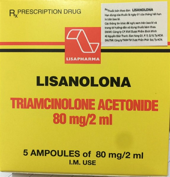 Triamcinolone 80mg/2ml ( Lisanolona) (Hộp*5ống) - Lisaphama ( ý )