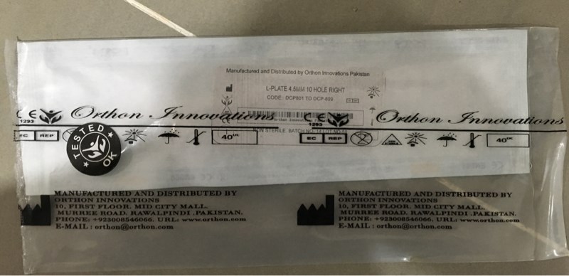 Nẹp đỡ chữ L vít 4.5 các lỗ phải - Pakistan 2