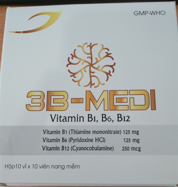 3B - Medi (Vitamin B1, B6, B12) (H*10vỉ*10viên nang mềm) - Medisun