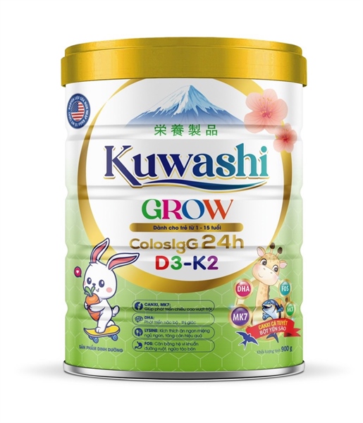 Kuwashi Grow 900g (dành cho trẻ phát triển chiều cao và trí não, sp cho trẻ từ 01 tuổi tới 15 tuổi) - Capital Milk/VN