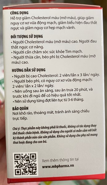 Kenu TM (Hỗ trợ giảm Cholesterol máu) (Lọ*20viên) - Napharco (MB Pharma) 2