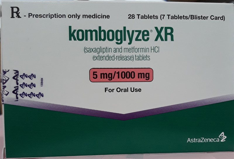 Thuốc trị tiểu đường Komboglyze XR 5mg/1000mg (H*4vỉ*7viên) - Mỹ (Hộp)