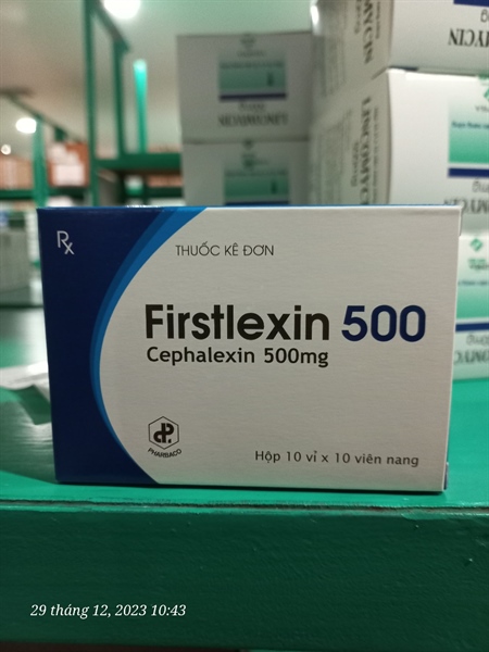 Firstlexin 500mg ( Cephalexin 500) ( H*10 vỉ *10 viên) - TW