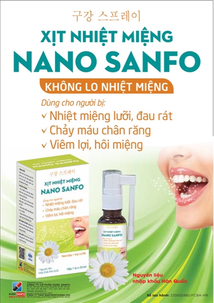 Xịt nhiệt miệng Nano Sanfo 20ml - Sanfo