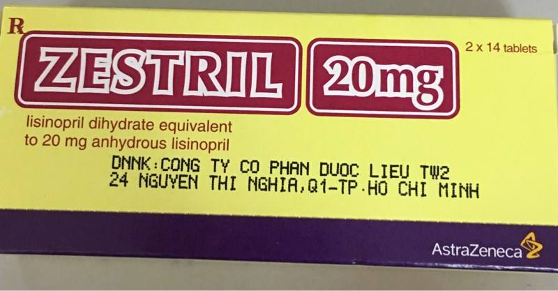 Zestril 20mg (H*2vỉ *14viên) - Astra (Vỉ)