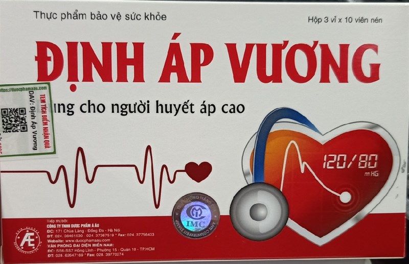 Định áp vương (Dùng cho người huyết áp cao) (H*3vỉ*10viên) - IMC Quang Minh