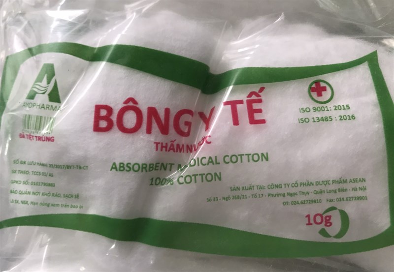 Bông y tế 10g thấm nước Asean (K*20bịch*30gói) - Asean
