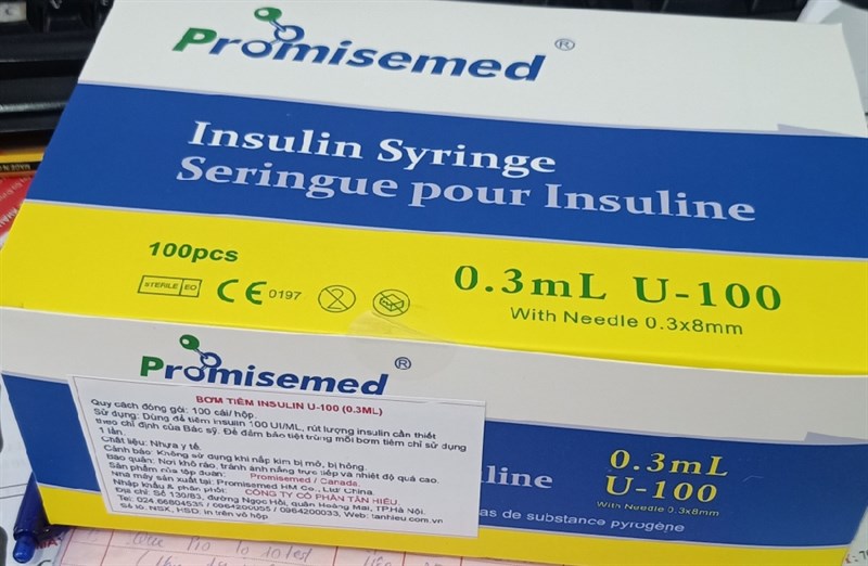 Bơm tiêm Insulin U - 100 (0,3ml) China/Tân Hiếu , Bơm sử dụng một lần (H*100cái) 2