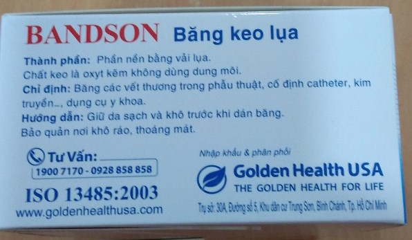 Băng keo lụa Bandson Silk Tape 2,5cm x 5m (Hộp*12cuộn) - Golden Health 2