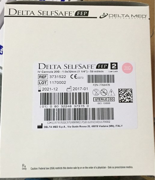 Delta selfsafe Fep 2 (Kim luồn tĩnh mạch an toàn có cửa, có cánh G20) (H*50cái) - Delta/Italy
