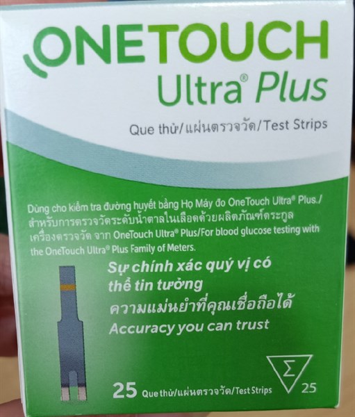 Que thử đường huyết Onetouch Ultra Plus (Lọ*25que) - Thụy Sỹ/Johnson