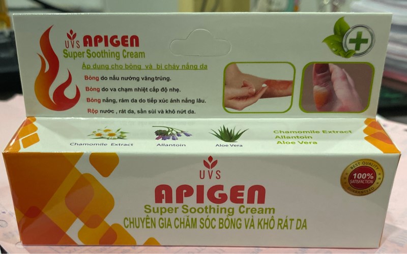 UVS Apigen 10g (Giảm làm dịu da bỏng, chống phòng rộp) - Thái lan (Tub)