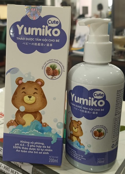 Thảo dược tắm gội cho bé Yumiko Cute 200ml (Tím + hồng) - SJK (Chai)