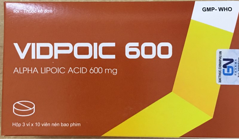 Vidpoic 600 (Acid alpha lipoic 600mg) (Hộp 3vỉ x 10viên) - CTCPDP Gia Nguyễn