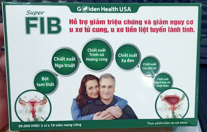 Super FIB (Hỗ trợ giảm u xơ tử cung, u xơ tiền liệt tuyến) (H*2vỉ*10viên) - Golden Health