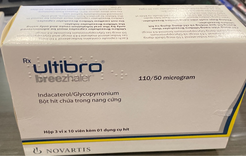 Ultibro - breezhaler 110/50mcg (Hộp 3 vỉ x 10 viên - kèm 1 dụng cụ hít) - Tây Ban Nha