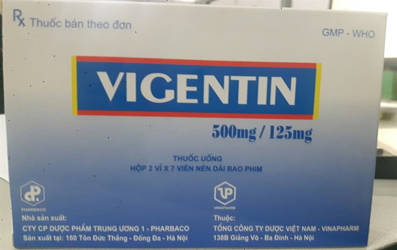 Vigentin 500mg/125mg (625) (H*2vỉ*7viên) - DPTW1