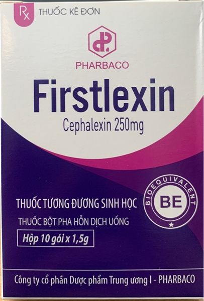 Firstlexin (Cephalexin 250mg)(Kiện 90H*10 gói) - CTCPDP TƯ1- Pharbaco