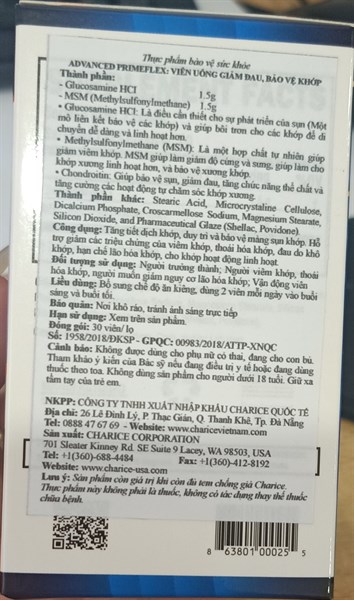 Viên uống bảo vệ khớp PrimeFlex (Lọ*30viên) - USA 2
