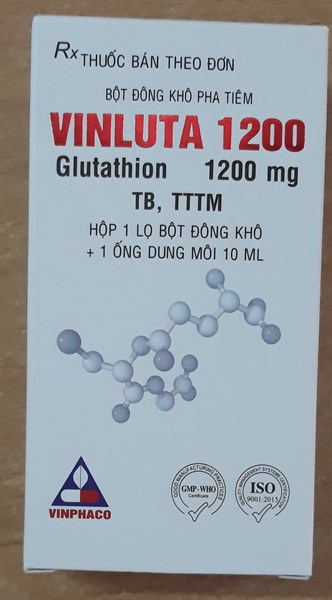 VINLUTA 1200 (Glutathion 1200mg) (Hộp*1 lọ + 1 ống dung môi 10ml) - Vĩnh Phúc