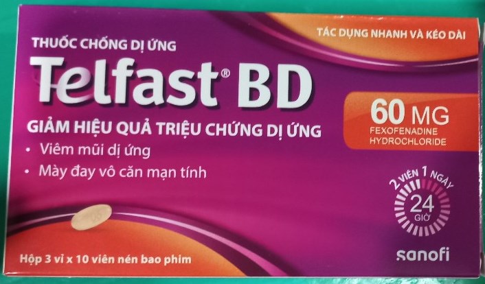 Thuốc chống dị ứng Telfast BD 60mg (H*3vỉ*10viên) - Sanofi VN