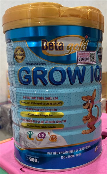 Beta gold - Grow IQ 900g (Hỗ trợ phát triển trí não và chiều cao - từ 01 đến 18 tuổi) - MD Group