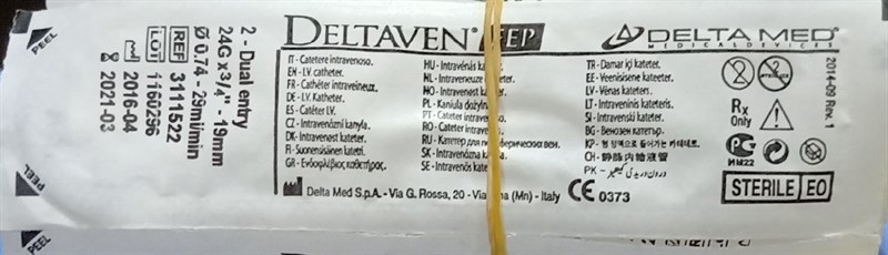 Deltaven Fep 2 (Kim luồn có cánh, có cửa bơm thuốc G24) (H*50cái) - Delta/Italy