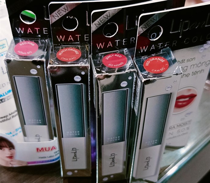 Son trang điểm đỏ mọng, cam đỏ, hồng đỏ, cam đào, (Lip On Lip Water Color 2,2g) - Rohto 2