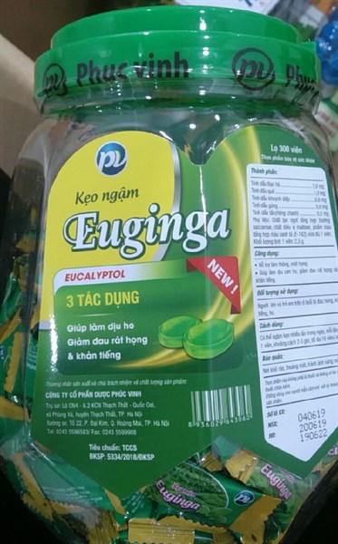 Kẹo ngậm Euginga (Lọ*300viên) - Phúc Vinh 2