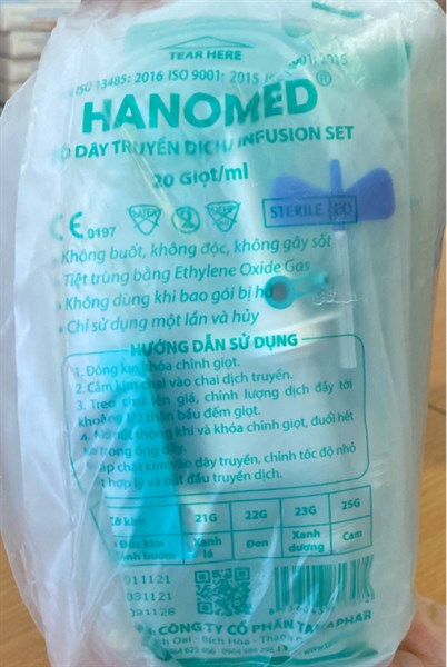 Bộ dây truyền dịch Hanomed 23G (K*20túi*25bộ) - Tanaphar