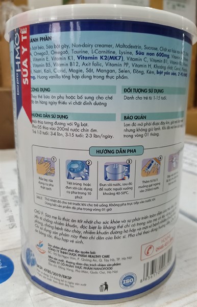 Sữa Biopro HMO Nano Grow IQ Nanofood (1 - 15 tuổi) 900g 2